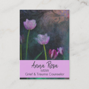 Carte De Visite Minable vintage grunge de lavande de *~* de tulipe