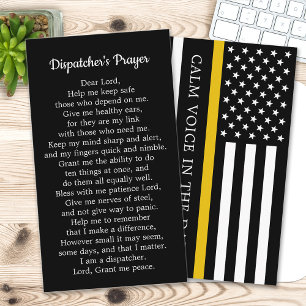 Carte De Visite Mince Gold Line 911 Dispatcher Prayer en vrac