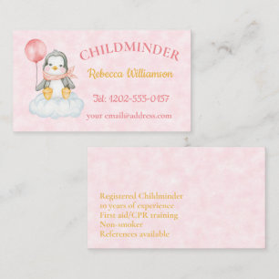 Carte De Visite Minder enfant mignon Penguin