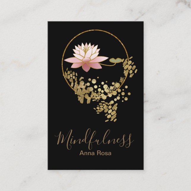 Carte De Visite Mindfulness de méditation de yoga de parties (Devant)