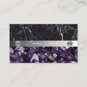 Carte De Visite Minéral Purple Améthyste Crystal Quartz Texture Bu