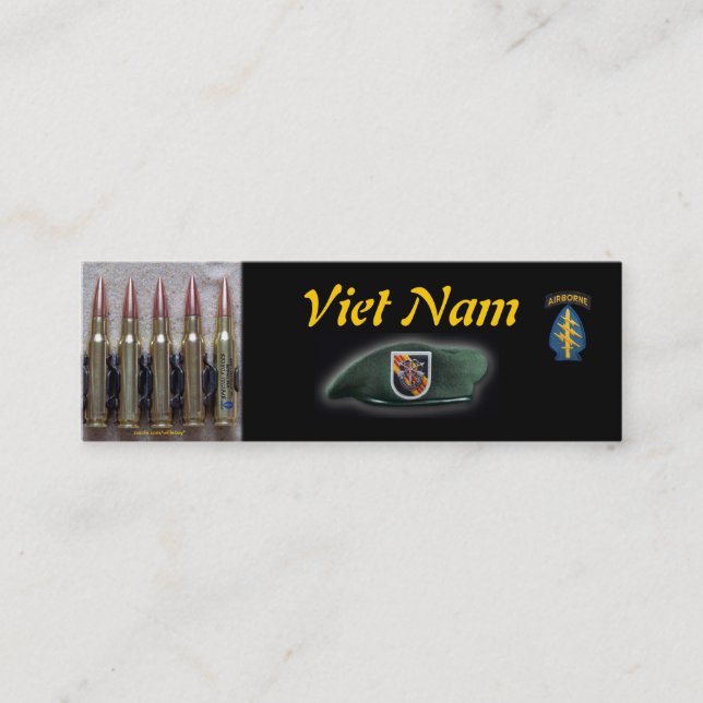 Carte De Visite Mini 5e éclair vert béret des forces spéciales (Devant)