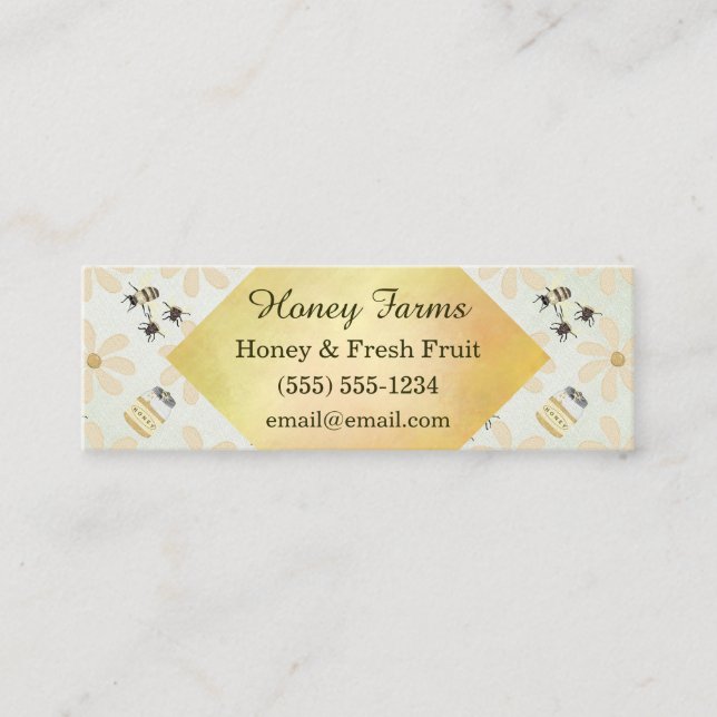 Carte De Visite Mini Abeille et fleur de miel (Devant)