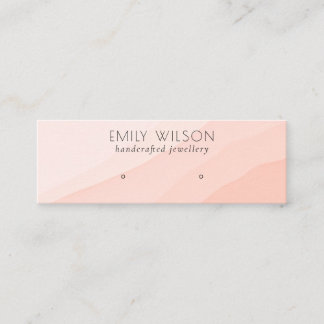 Carte De Visite Mini Abstract Blush Pink Waves Stud Earring Display