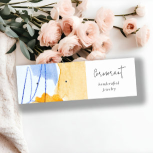 Carte De Visite Mini Abstrait Bleu Jaune Artistique Porte-Écouteurs