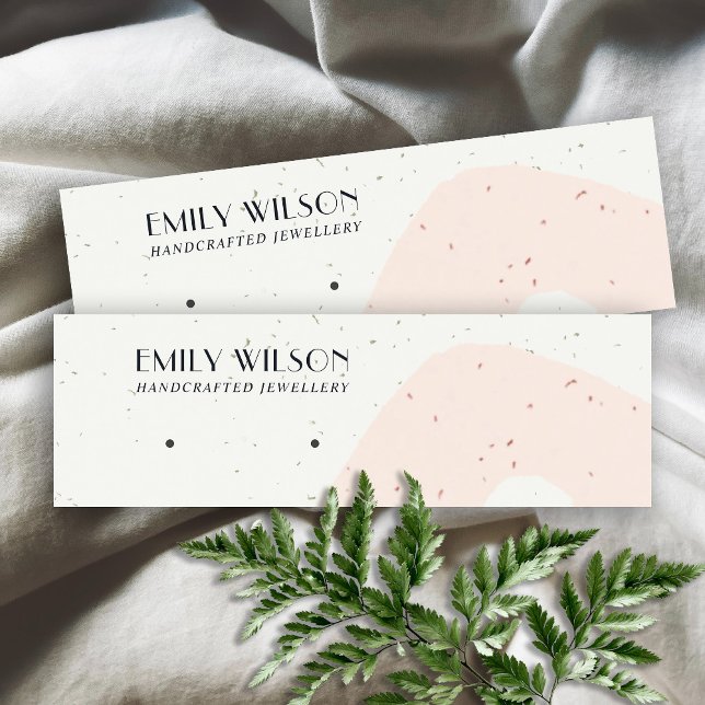 CARTE DE VISITE MINI ABSTRAIT CÉRAMIQUE BLUSH PEACH STUD EARRING AFFICH (Créateur téléchargé)