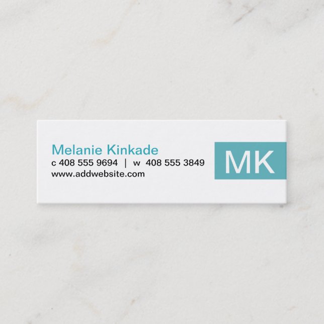 Carte De Visite Mini Accentuation (Turquoise) (Devant)