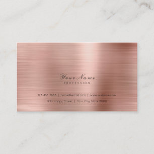 Carte De Visite Mini acier cuivre rose or Delicate Script Vip