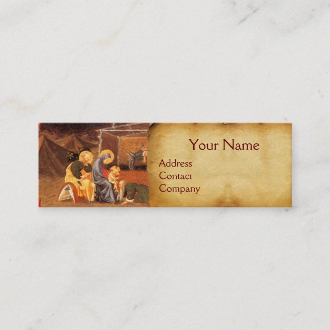 CARTE DE VISITE MINI ADORATION DU PARCHEMENT DE LA NATIVITÉ MAGI (Devant)