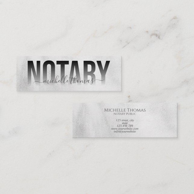 Carte De Visite Mini Agent de signature de prêt notaire Professionnel S (Devant / Derrière)