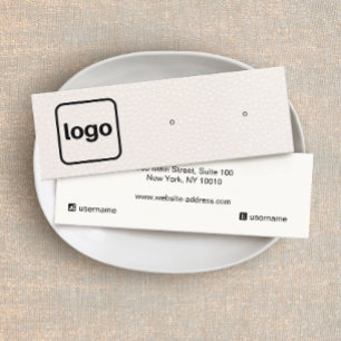 Carte De Visite Mini Ajouter Logo Blush Pink Leather Écran d'oreille Bu