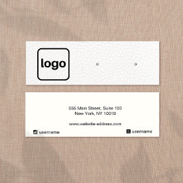 Carte De Visite Mini Ajouter un logo en cuir blanc Écran d'oreille