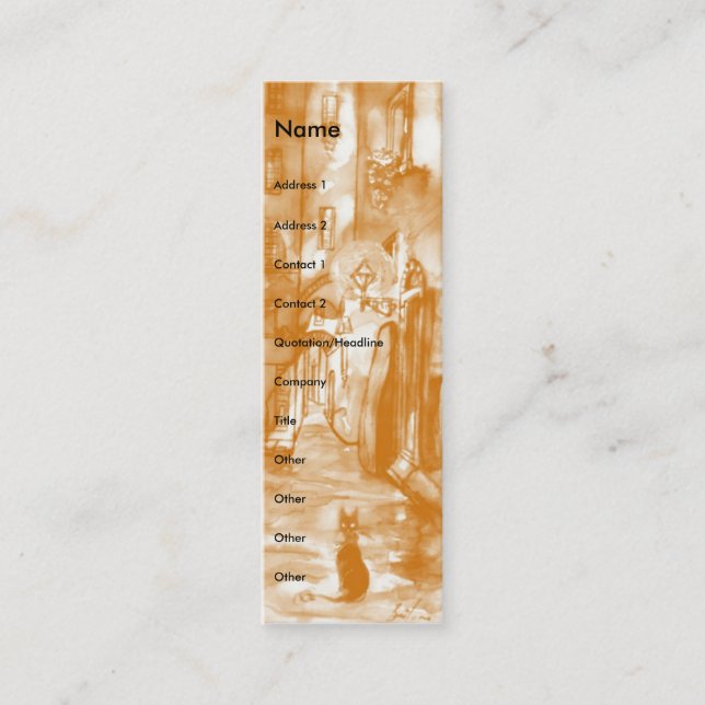 CARTE DE VISITE MINI ALLÉE MÉDIÉVALE EN NUIT À FLORENCE (Devant)