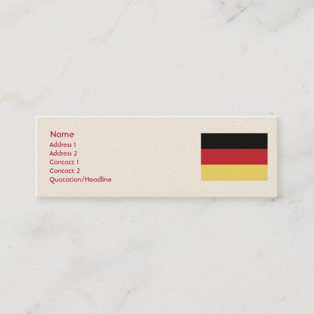 Carte De Visite Mini Allemagne - Skinny (Devant)