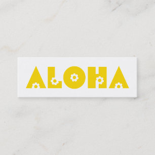 Carte De Visite Mini Aloha en Fleurs Jaunes