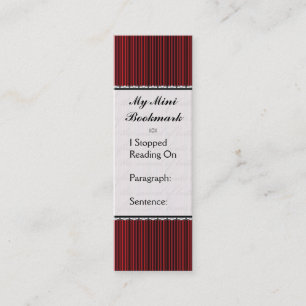 Carte De Visite Mini Amour papillon Rouge noir rayures décoratives