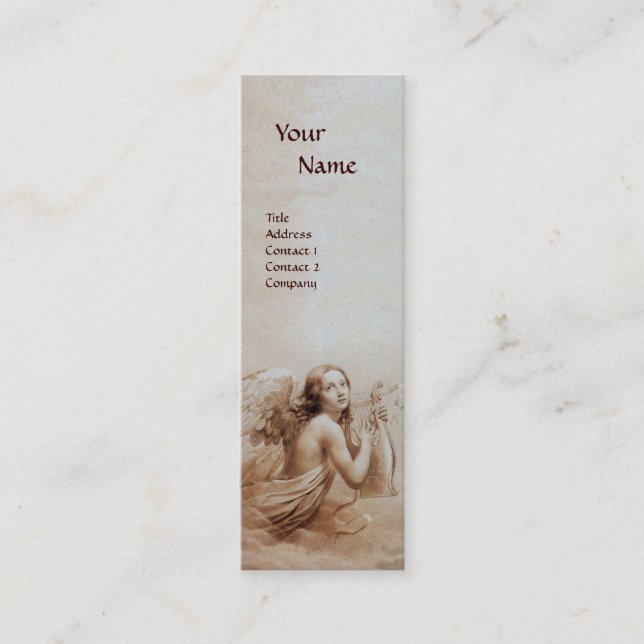 Carte De Visite Mini ANGEL JOUER LYRA SUR LES NUAGES Monogram Pearl (Devant)