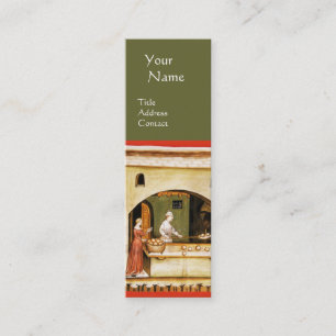 CARTE DE VISITE MINI ANTIQUE OVEN BAKER, BAKERY PAIN SHOP MONOGRAMME