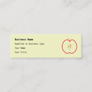 Carte De Visite Mini Apple rouge demi, sur le fond crème
