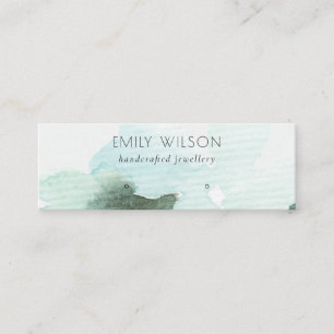 Carte De Visite Mini Aqua Blue Floral Abstrait Écran d'oreille