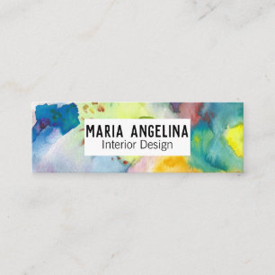 Carte De Visite Mini Aquarelle Abstraite et COLORÉE