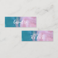 Aquarelle Abstraite rose Turquoise Icônes sociales