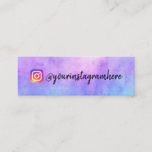 Carte De Visite Mini Aquarelle bleu pourpre Médias sociaux