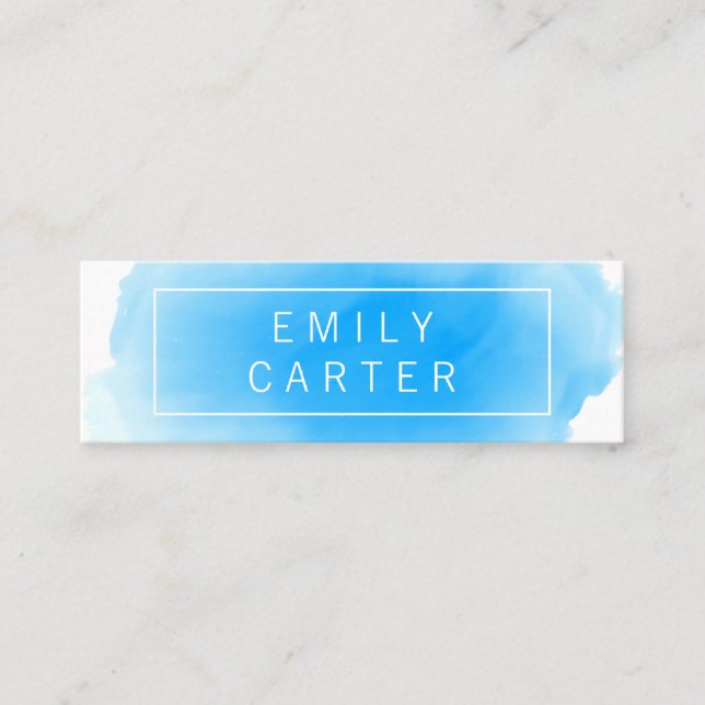 Carte De Visite Mini Aquarelle bleue (Devant)