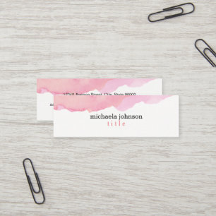 Carte De Visite Mini Aquarelle élégante Pink minimale