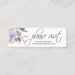 Carte De Visite Mini Aquarelle Floral Lavender Mariage WEBSITE Info