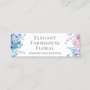 Carte De Visite Mini Aquarelle Florale & Rustique Bois Peony Médias soc