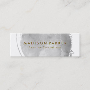 Carte De Visite Mini Aquarelle gris contemporaine brossée