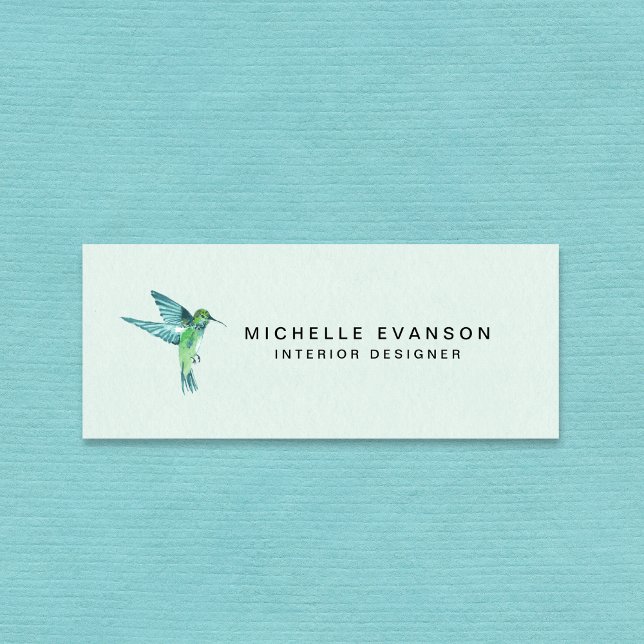 Carte De Visite Mini Aquarelle Hummingbird Logo professionnel élégant (Créateur téléchargé)