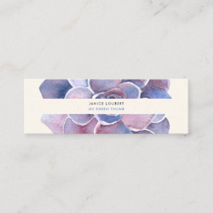 Carte De Visite Mini Aquarelle Succulente PixDezines, Rose PurpleDesert