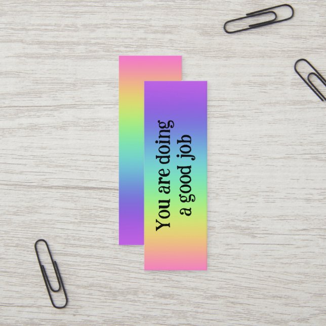 Carte De Visite Mini Arc-en-ciel Bonne promotion du travail (Devant/Arrière en situation)
