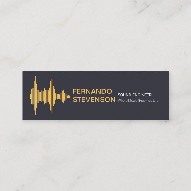 Carte De Visite Mini Arrangement nommé élégant d'onde sonore d'or (Devant)