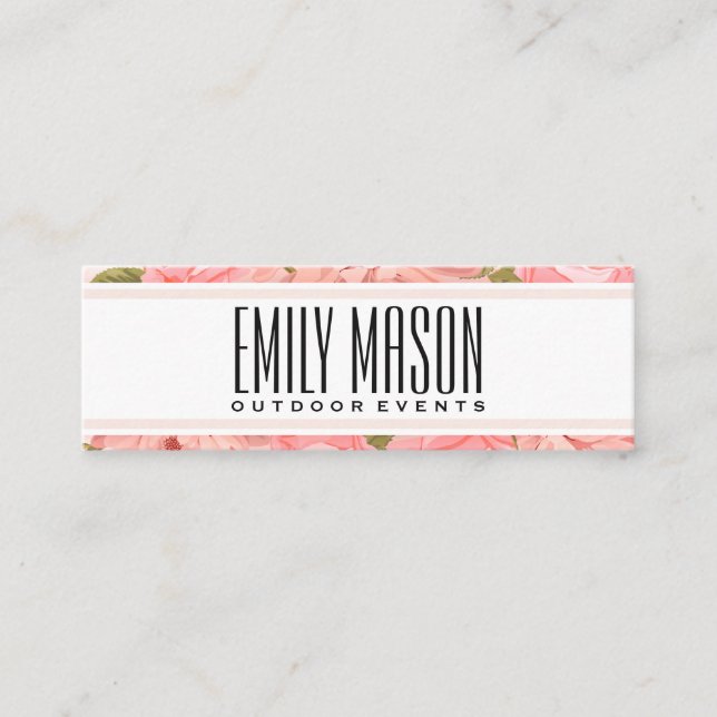 Carte De Visite Mini Arrière - plan de fleurs (Devant)