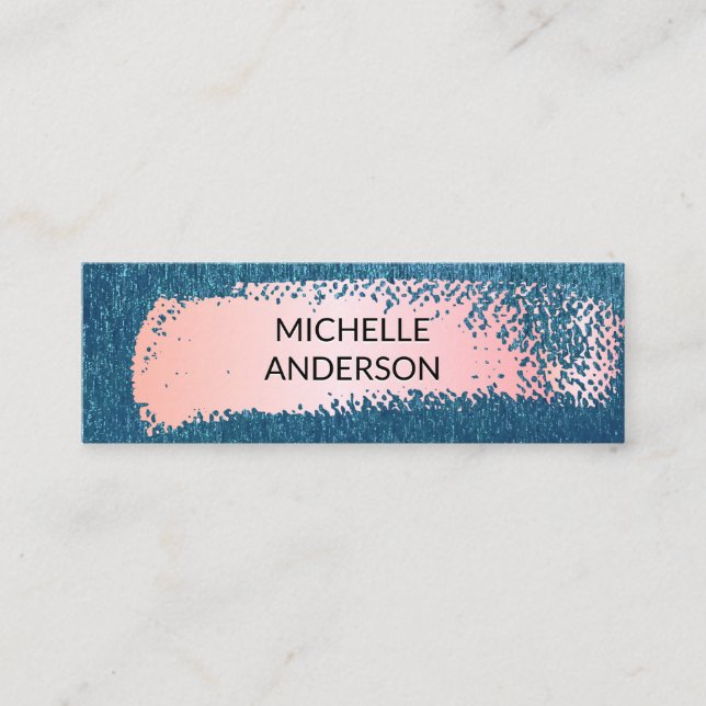 Carte De Visite Mini Arrière - plan de texture bleue | Brossé rose (Devant)