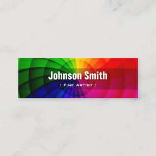 Carte De Visite Mini Artiste - Couleurs arc-en-ciel radiales