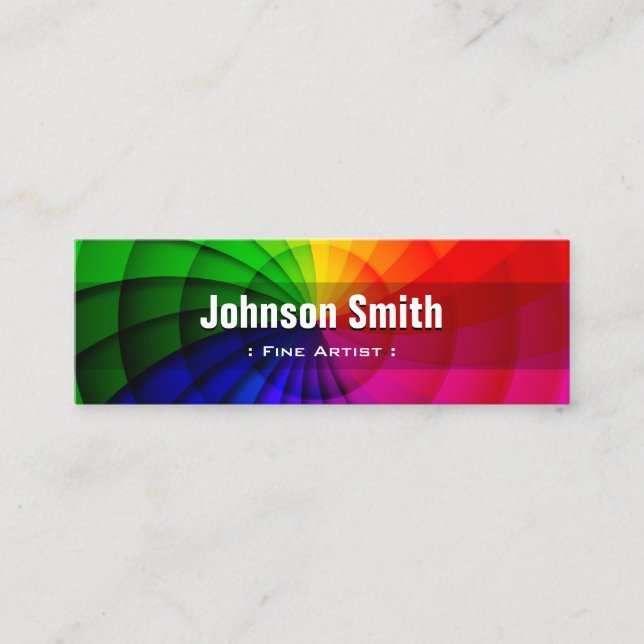 Carte De Visite Mini Artiste - Couleurs arc-en-ciel radiales (Devant)
