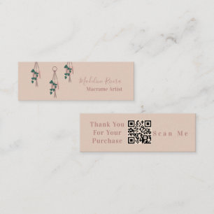 Carte De Visite Mini Artiste de Macrame fait main accrochage Plante Ter
