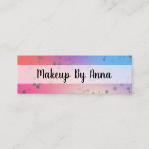 Carte De Visite Mini Artiste de maquillage de confetti d'argent hologra