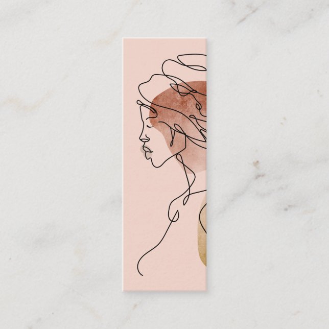 Carte De Visite Mini Artiste de maquillage moderne femme rose pâle (Devant)