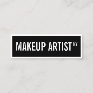 Carte De Visite Mini Artiste de maquillage moderne glam noir blanc
