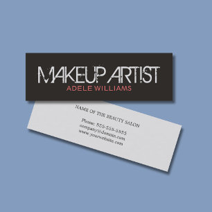 Carte De Visite Mini Artiste de Maquillage Moderne Simple Chic Gris Ros