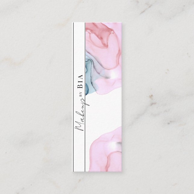 Carte De Visite Mini Artiste maquillage de beauté Ethereal rose & Turqu (Devant)