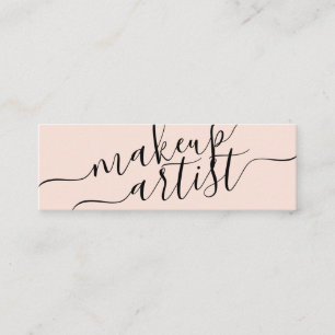 Carte De Visite Mini Artiste maquillage moderne typographie corail rose