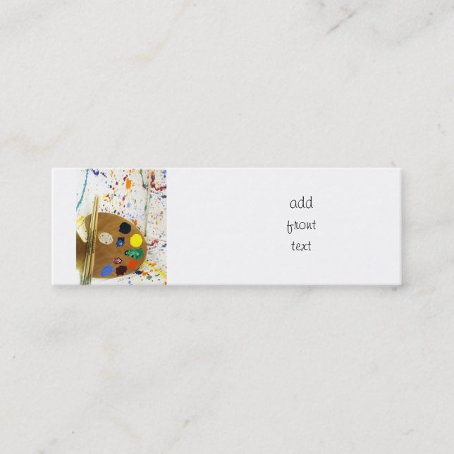 Carte De Visite Mini Artistes Peinture Splatter et Palette de Peinture (Devant)