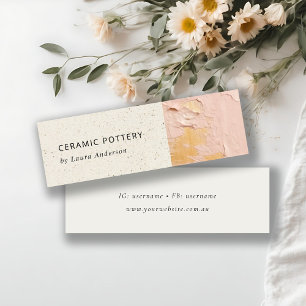 Carte De Visite Mini Artistic Bush Pink Gold Paint Céramique Texture