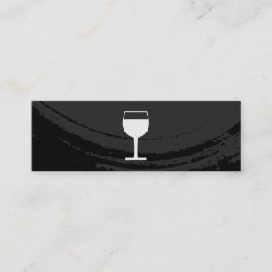 Carte De Visite Mini Artistique brossé noir sur noir avec verre à vin